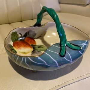 Noritake hand painted basket candy dish fruit